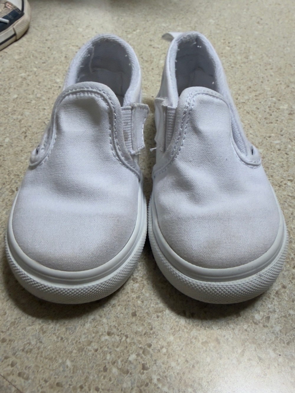 Vans Kids White Slip-On Canvas Sneakers